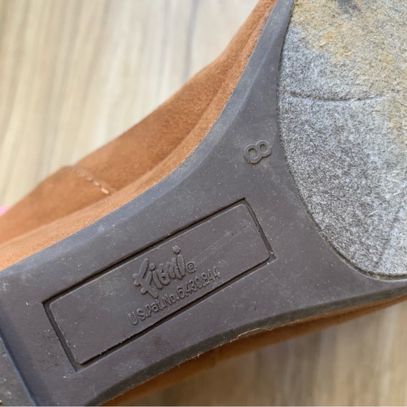 FIONI Tan Brown Faux Suede Wedge Booties Women's Shoes Size 8 - Picture 8 of 8